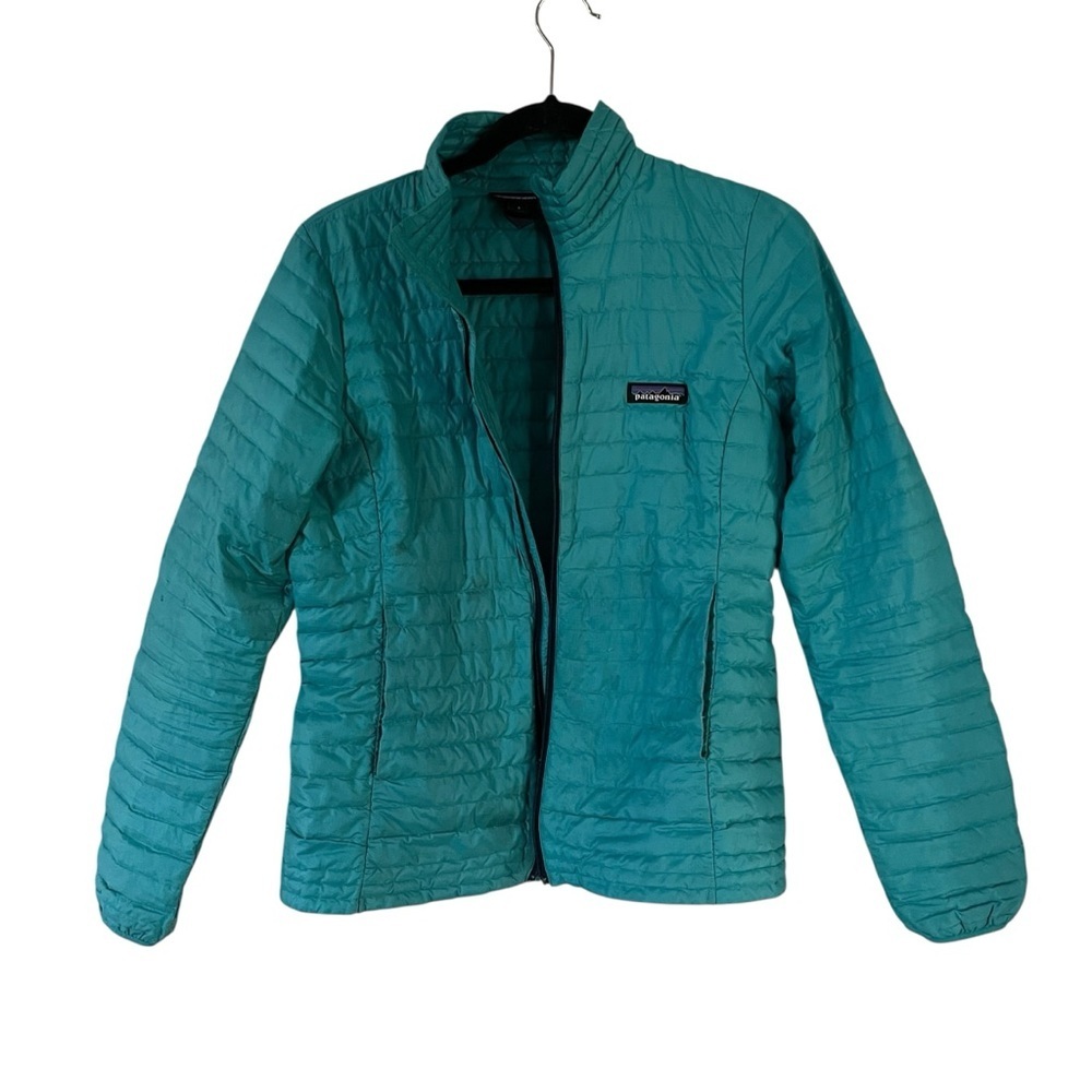 Patagonia Teal Puffer Jacket Lightweight Quilted Insulation Women Size S - Picture 2 of 7